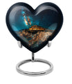heart design large memorial urn for human ashes