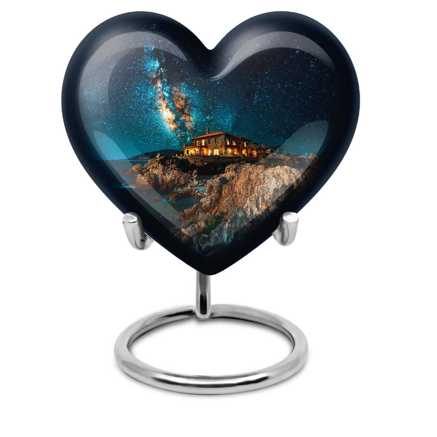 heart design large memorial urn for human ashes