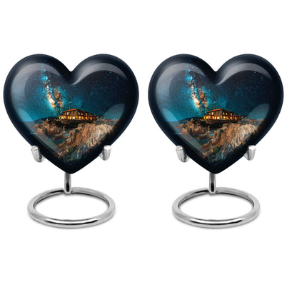 heart design large memorial urn for human ashes
