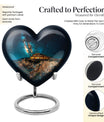 heart design large memorial urn for human ashes