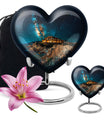 heart design large memorial urn for human ashes
