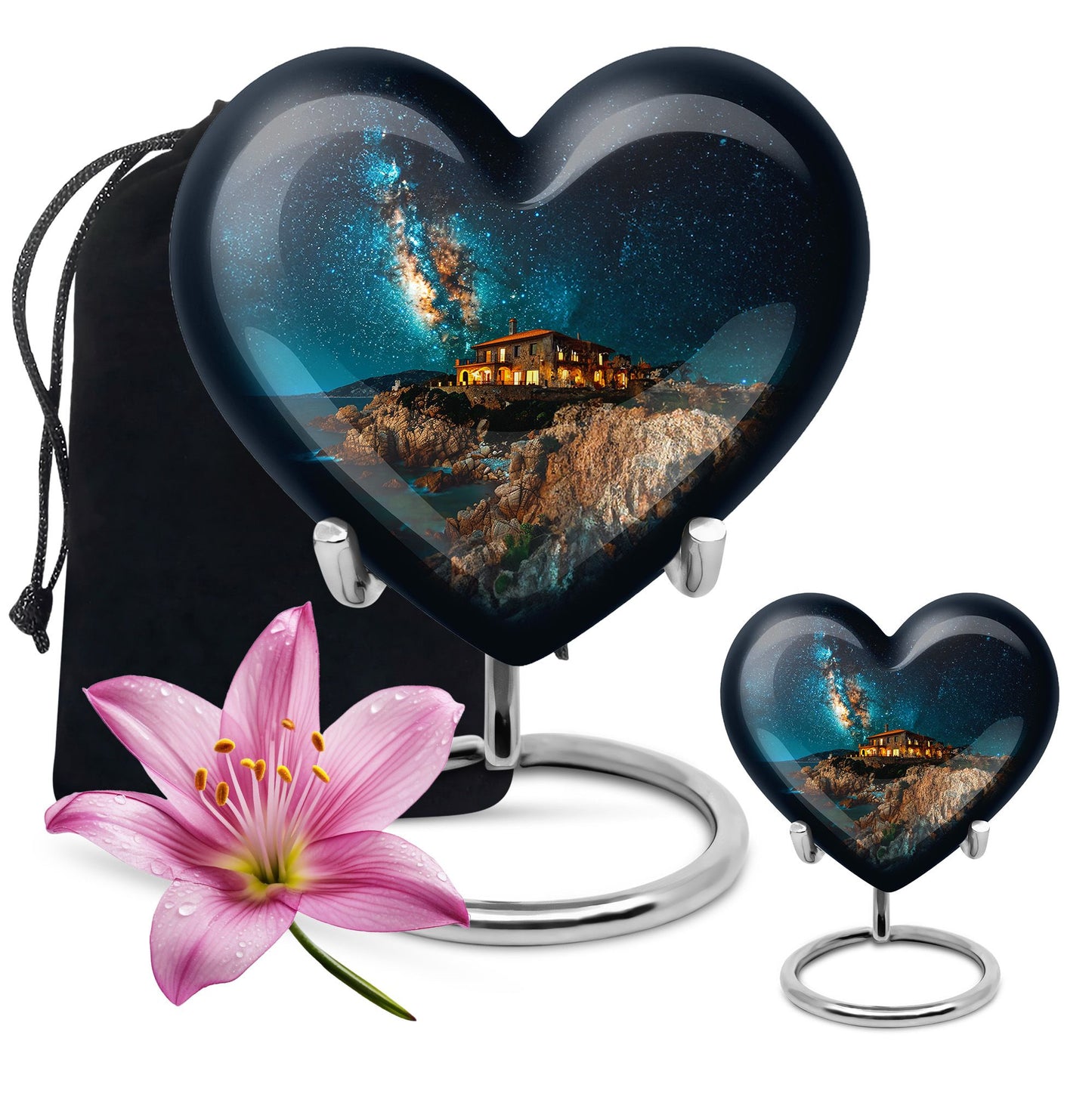 heart design large memorial urn for human ashes