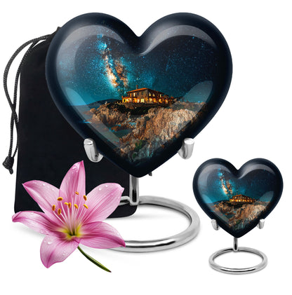 heart design large memorial urn for human ashes
