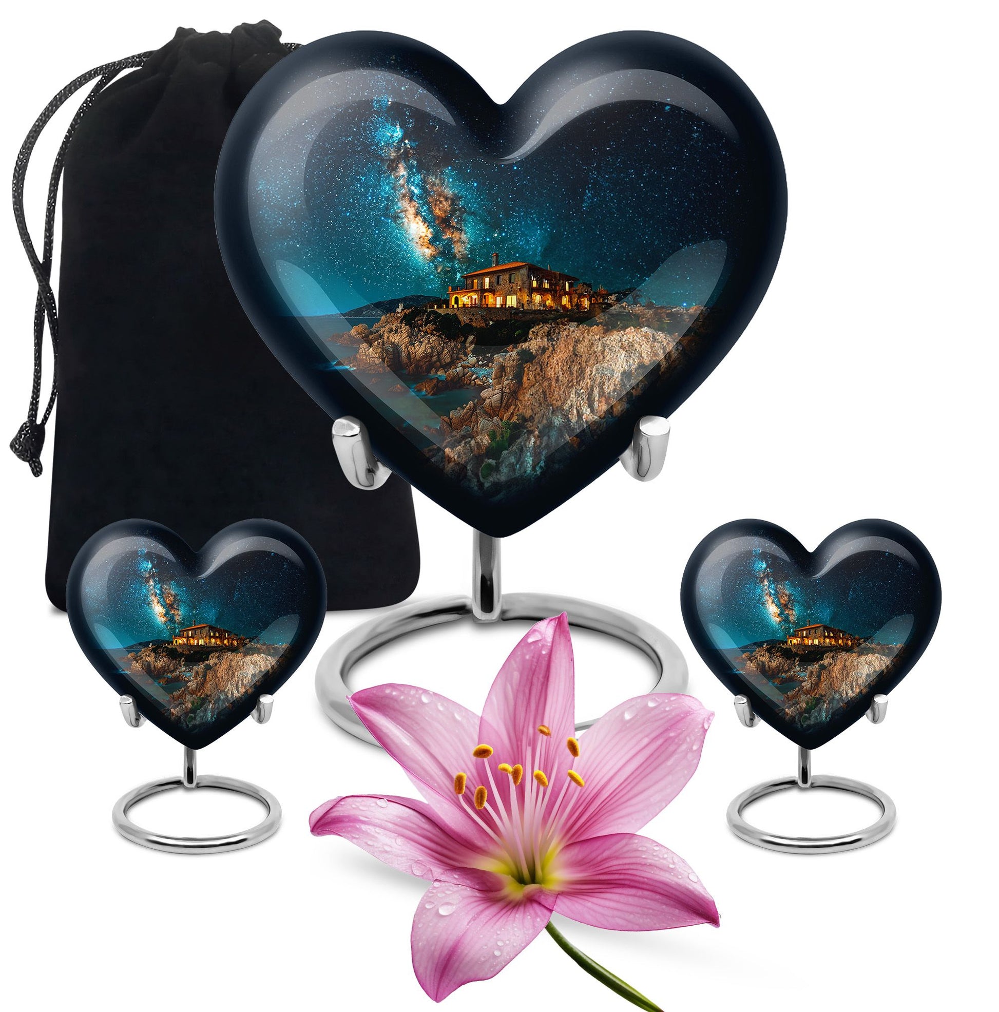 heart design large memorial urn for human ashes