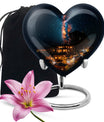 10-inch Galaxy Urn, heart design cremation urn