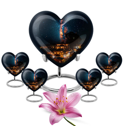 10-inch Galaxy Urn, heart design cremation urn