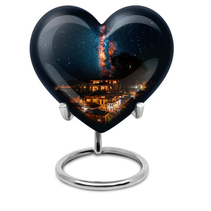 10-inch Galaxy Urn, heart design cremation urn