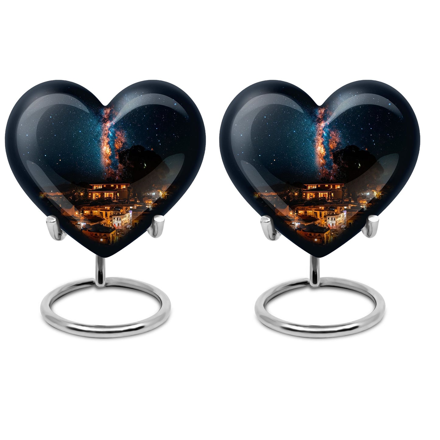 10-inch Galaxy Urn, heart design cremation urn