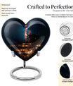10-inch Galaxy Urn, heart design cremation urn