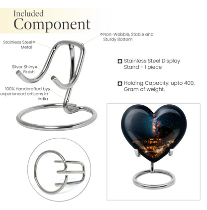 10-inch Galaxy Urn, heart design cremation urn