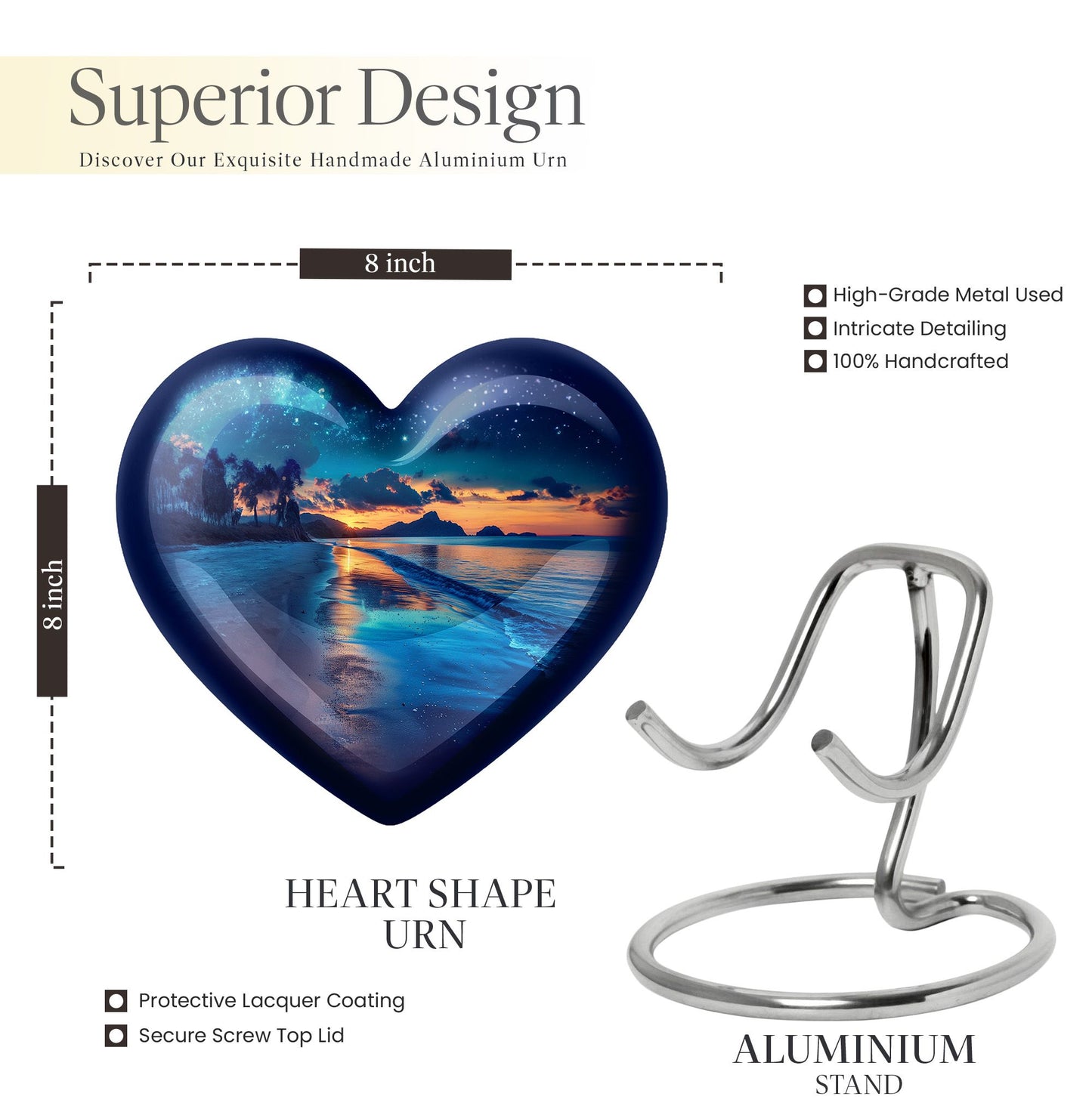 Galaxy Urn, heart-shaped