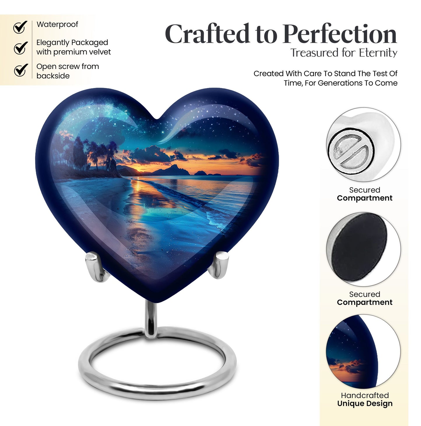 Galaxy Urn, heart-shaped