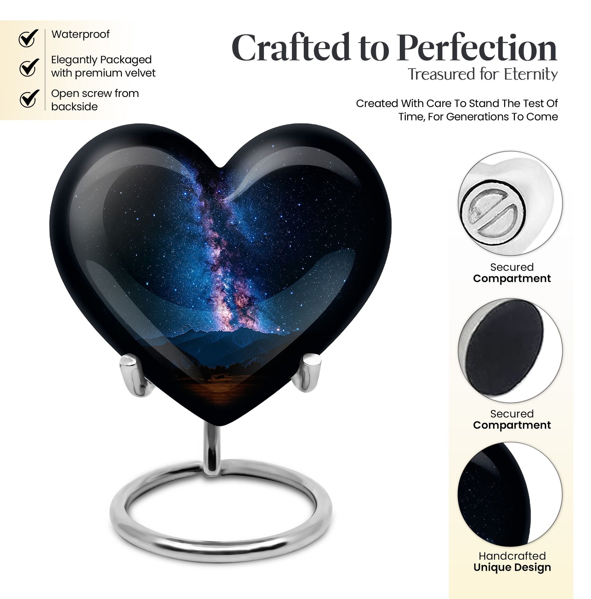 Galaxy Urn heart-shaped