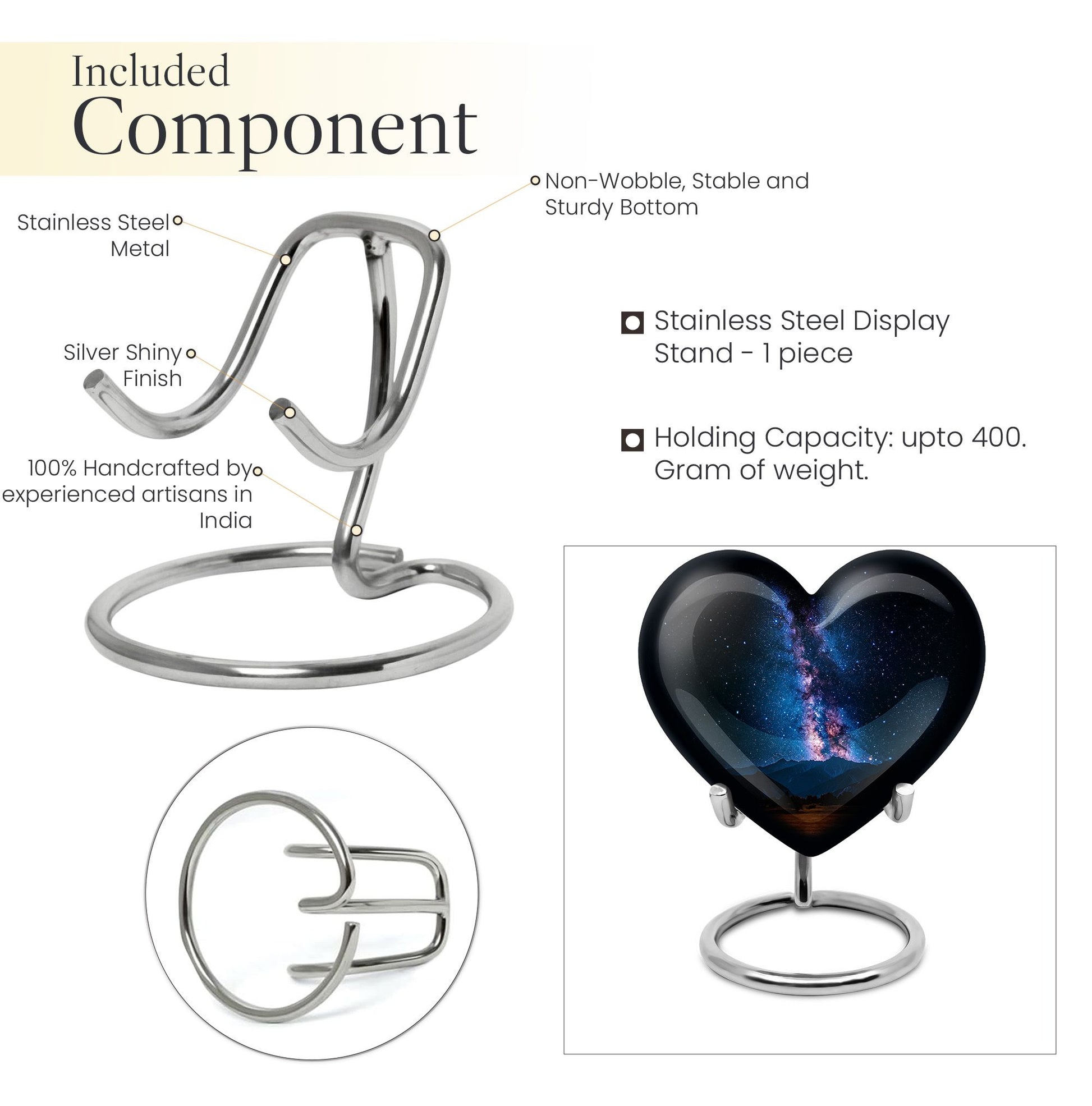 Galaxy Urn heart-shaped