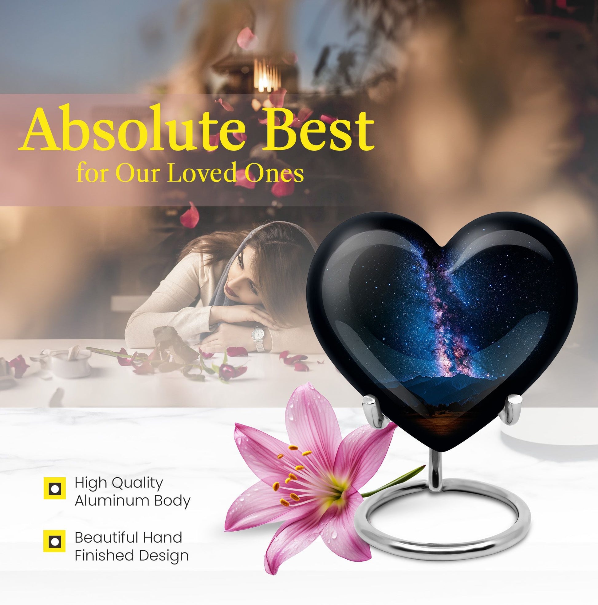 Galaxy Urn heart-shaped