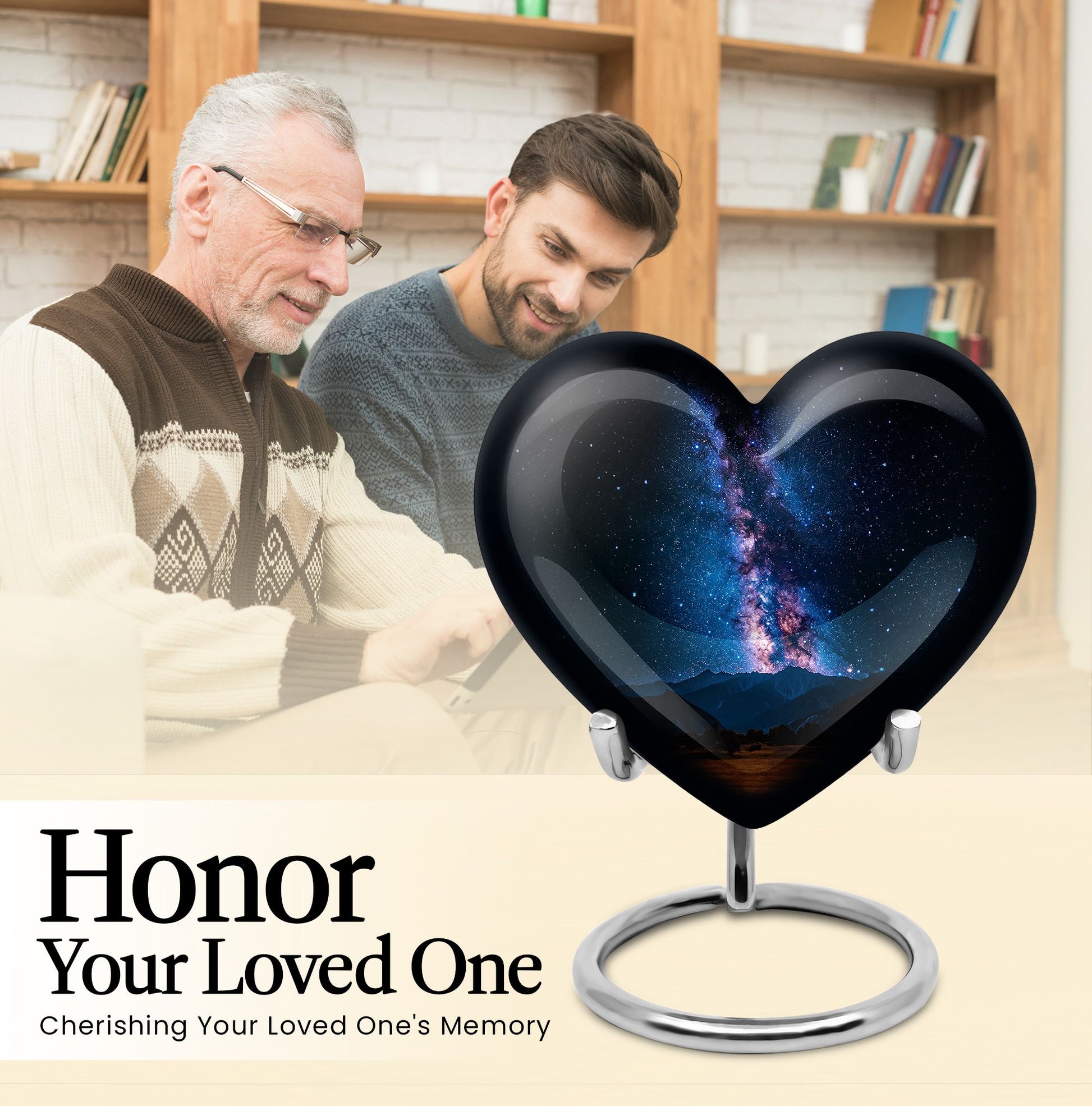 Galaxy Urn heart-shaped