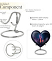 Galaxy design Heart Cremation Funeral Urn made of Aluminium, 10 inches with velvet pouch