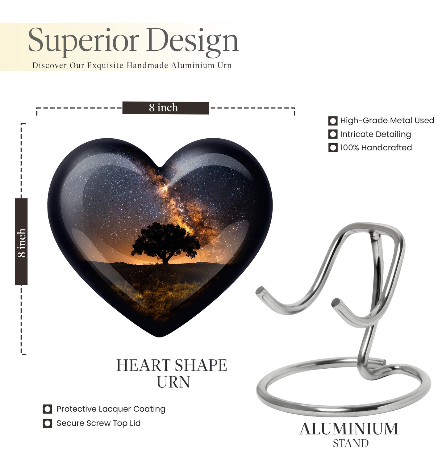 heart design Galaxy Urn
