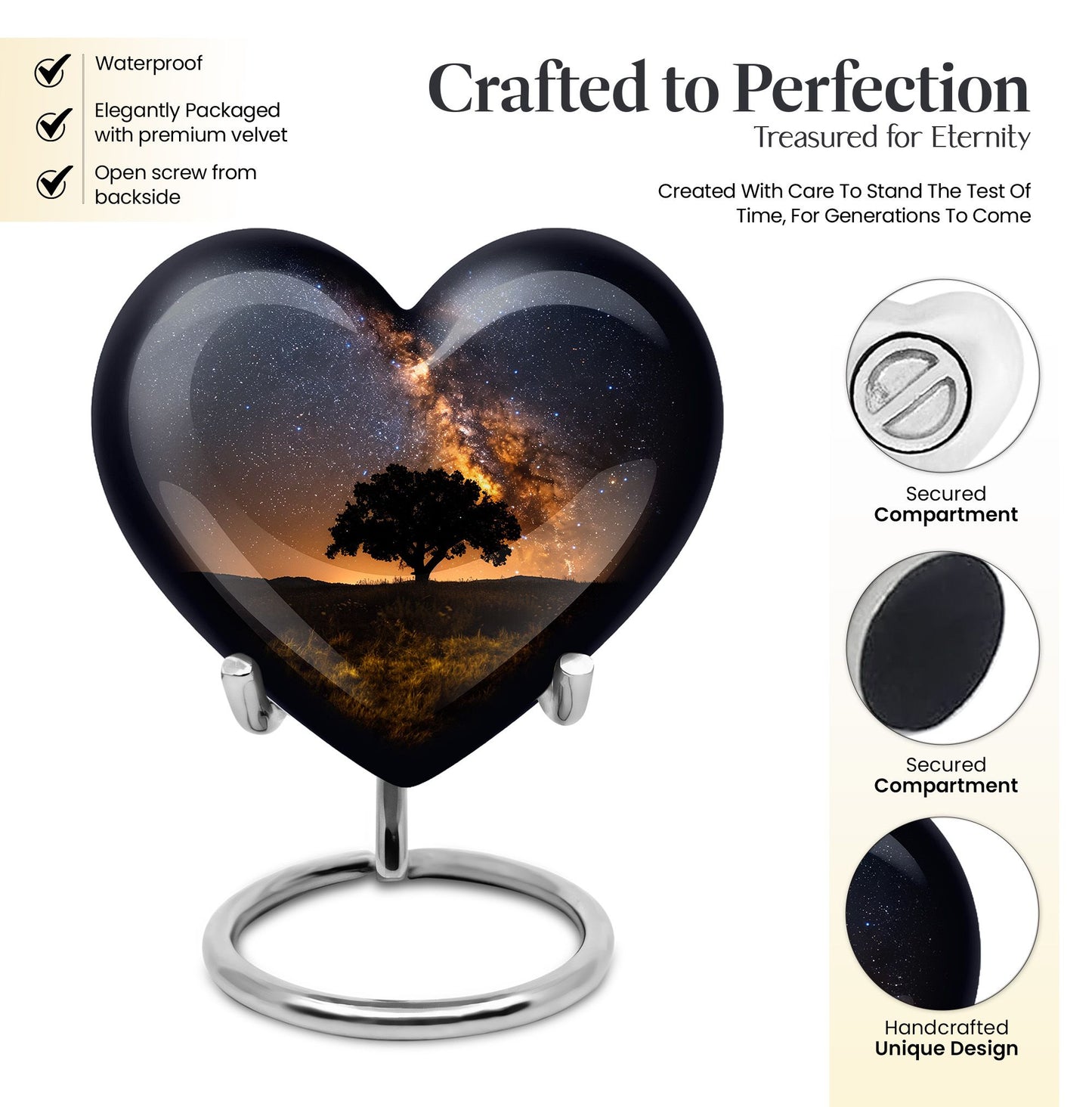heart design Galaxy Urn