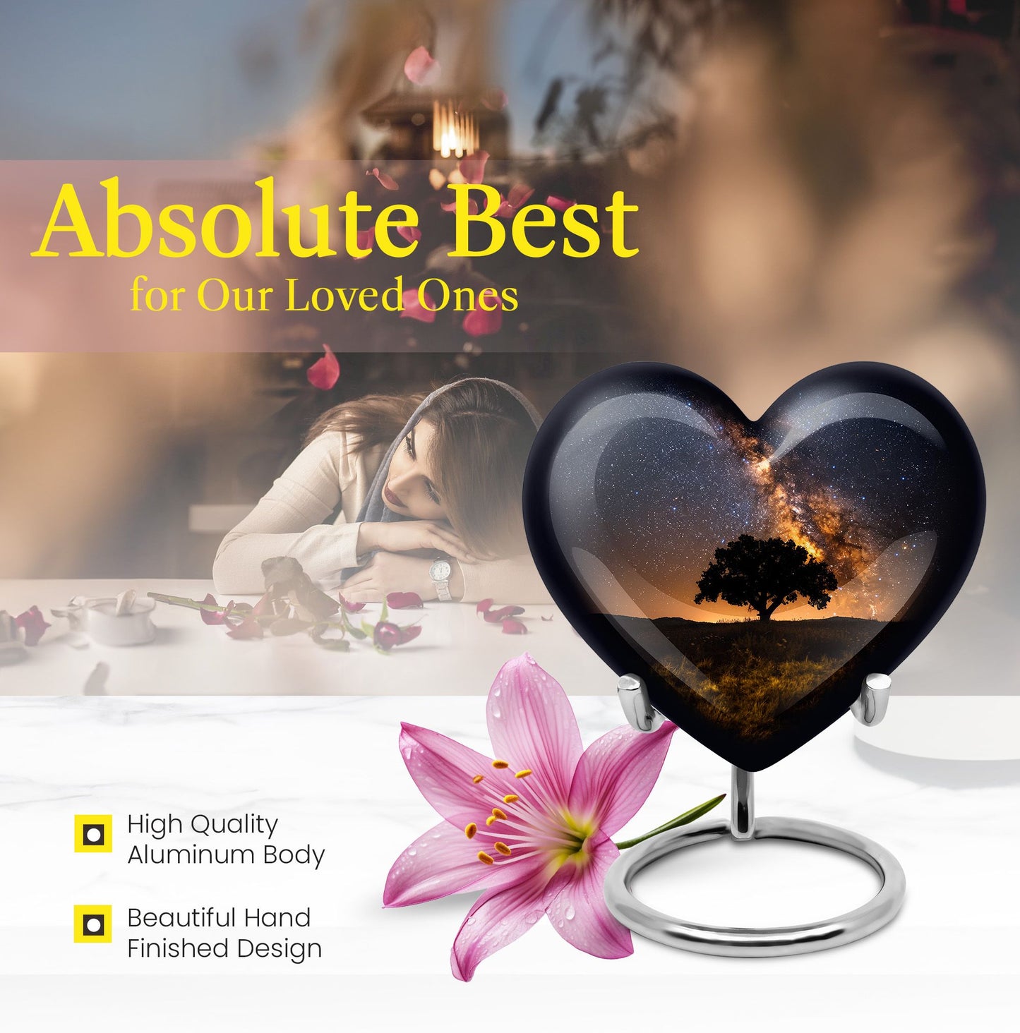 heart design Galaxy Urn