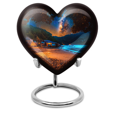 Personalized Beach Memorial Urn for Dad - 10-inch, 200 cu in - Yatskia