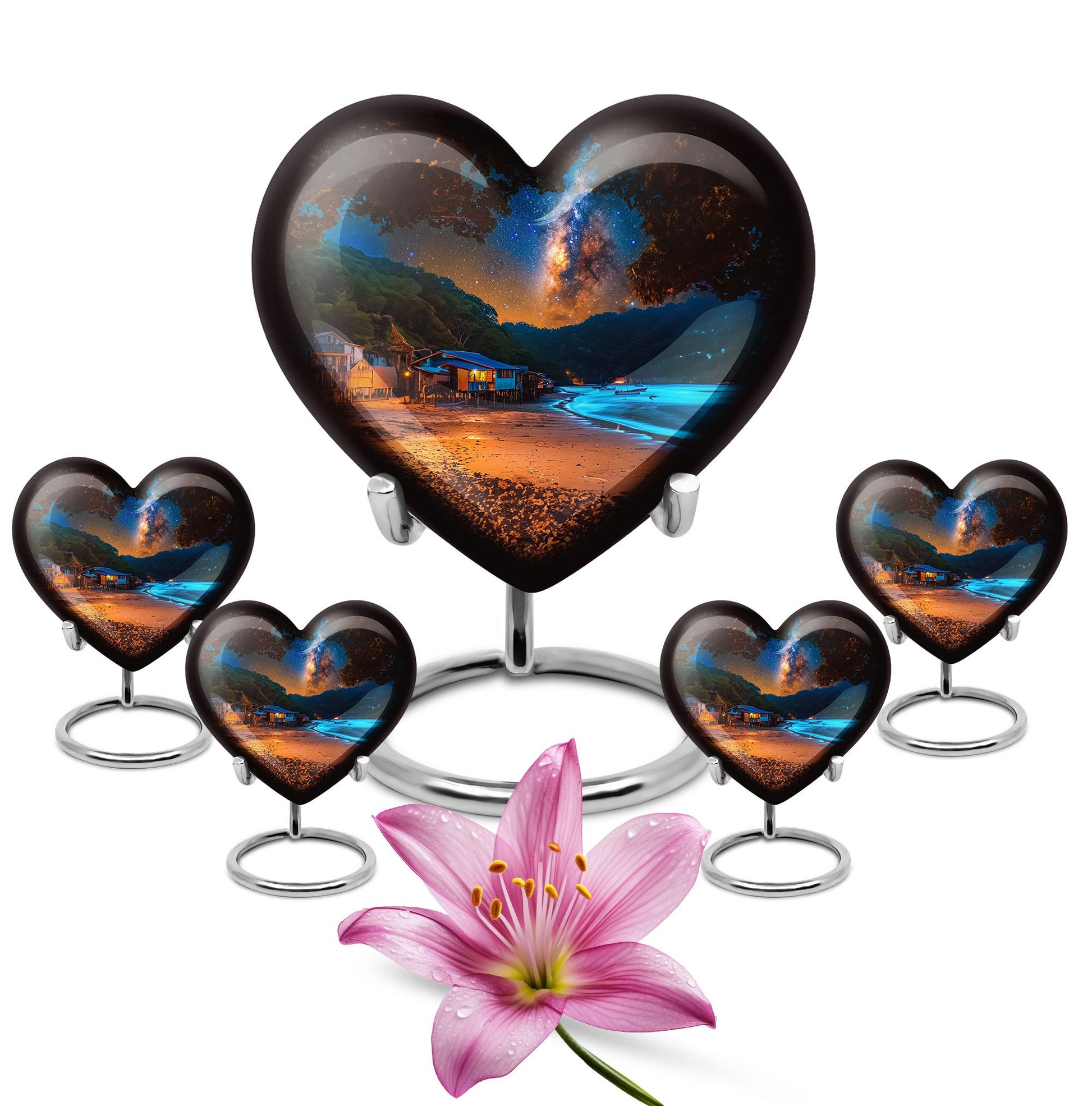 Starry Beach Urns For Ashes For Humans Funeral - Memorial Urn For Dad