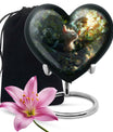 white cat heart urn for ashes