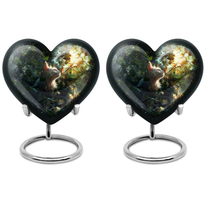 white cat heart urn for ashes