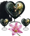 white cat heart urn for ashes