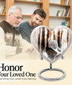 white cat heart urn for cremation ashes