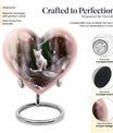 10-inch heart-shaped bespoke white cat urn 
