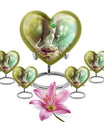 white heart-shaped cat urn