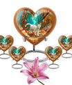  white cat heart urn for burial ashes