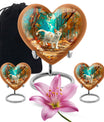  white cat heart urn for burial ashes
