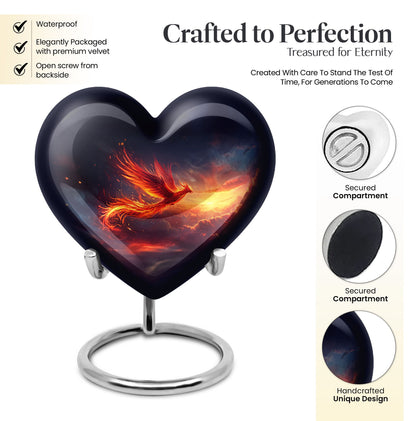 Heart Shaped Phoenix Urn