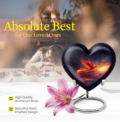 Heart Shaped Phoenix Urn