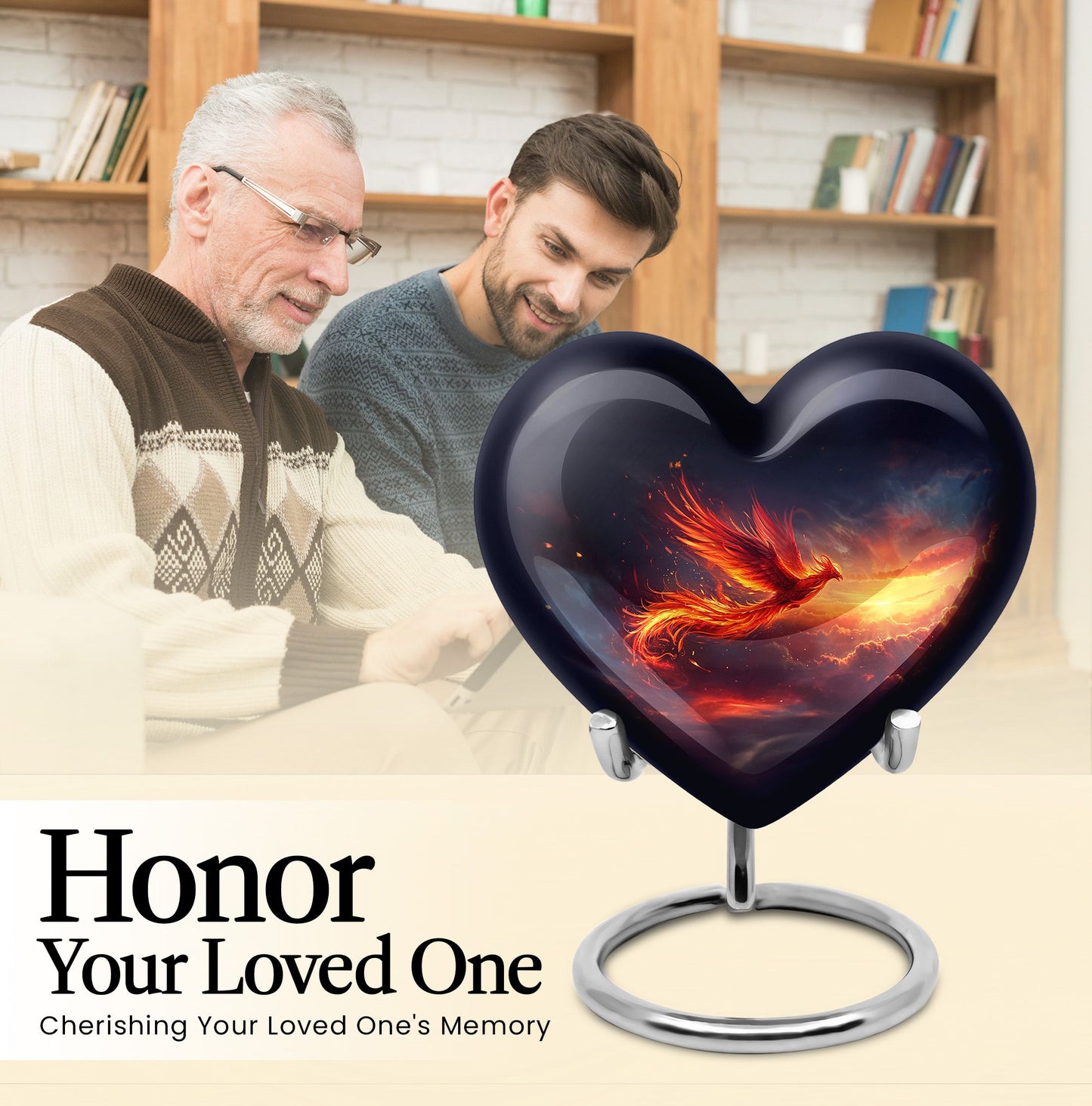 Heart Shaped Phoenix Urn