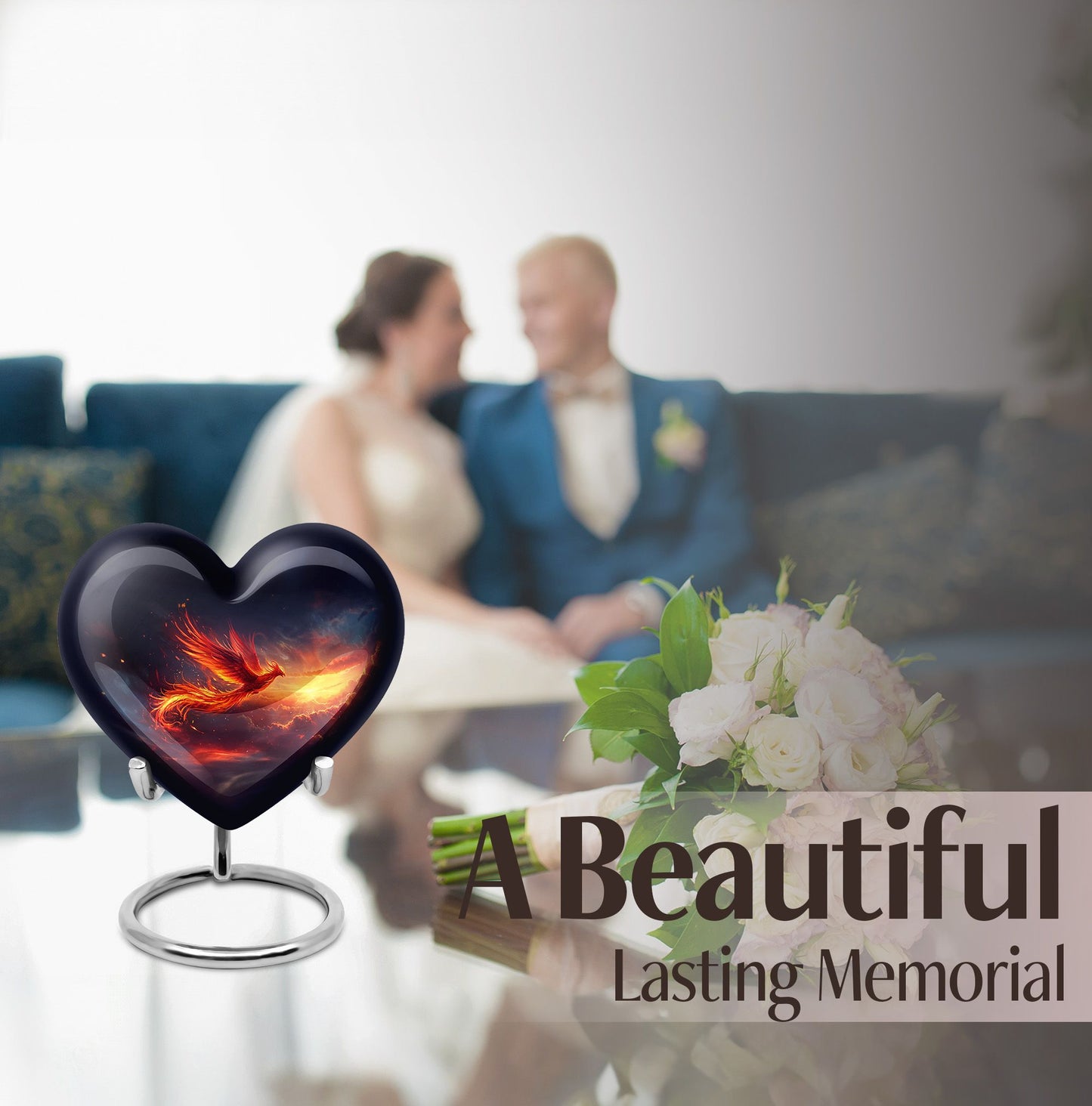 Heart Shaped Phoenix Urn