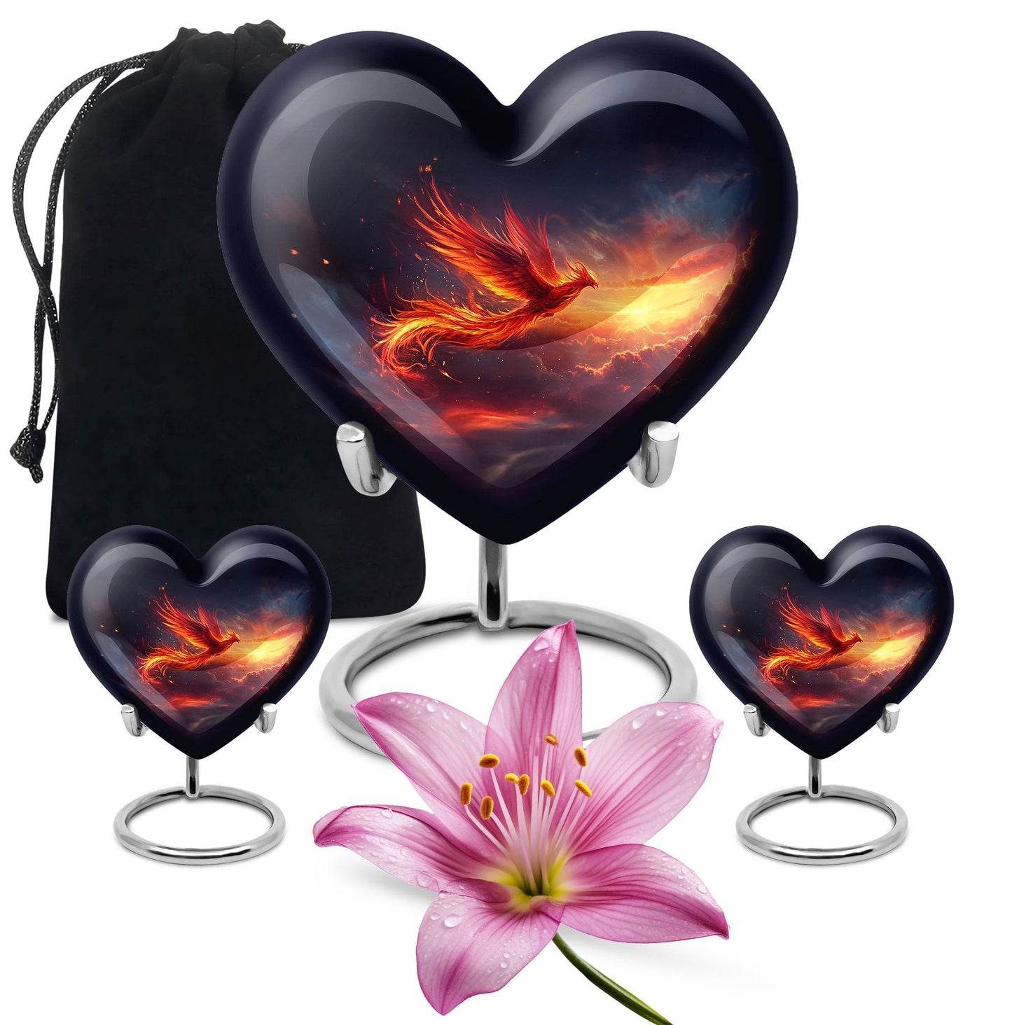Heart Shaped Phoenix Urn