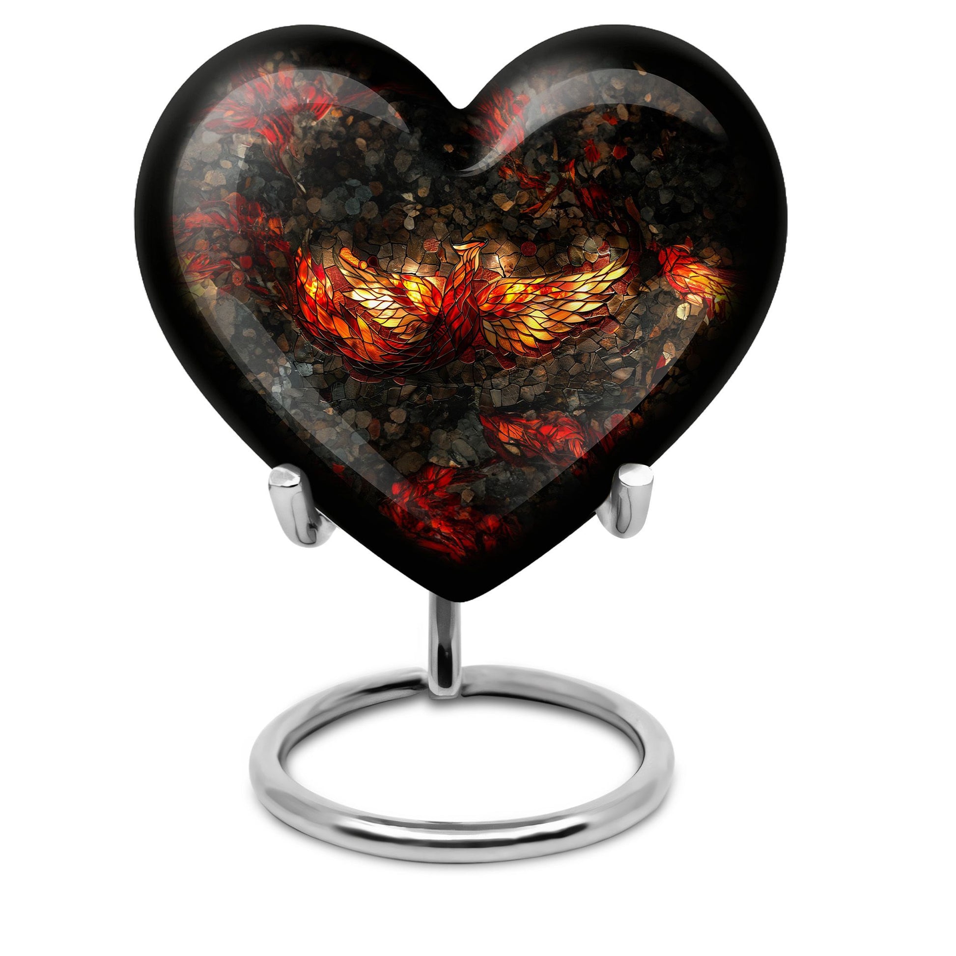 10-inch Phoenix Heart Urn, adult burial urn made 