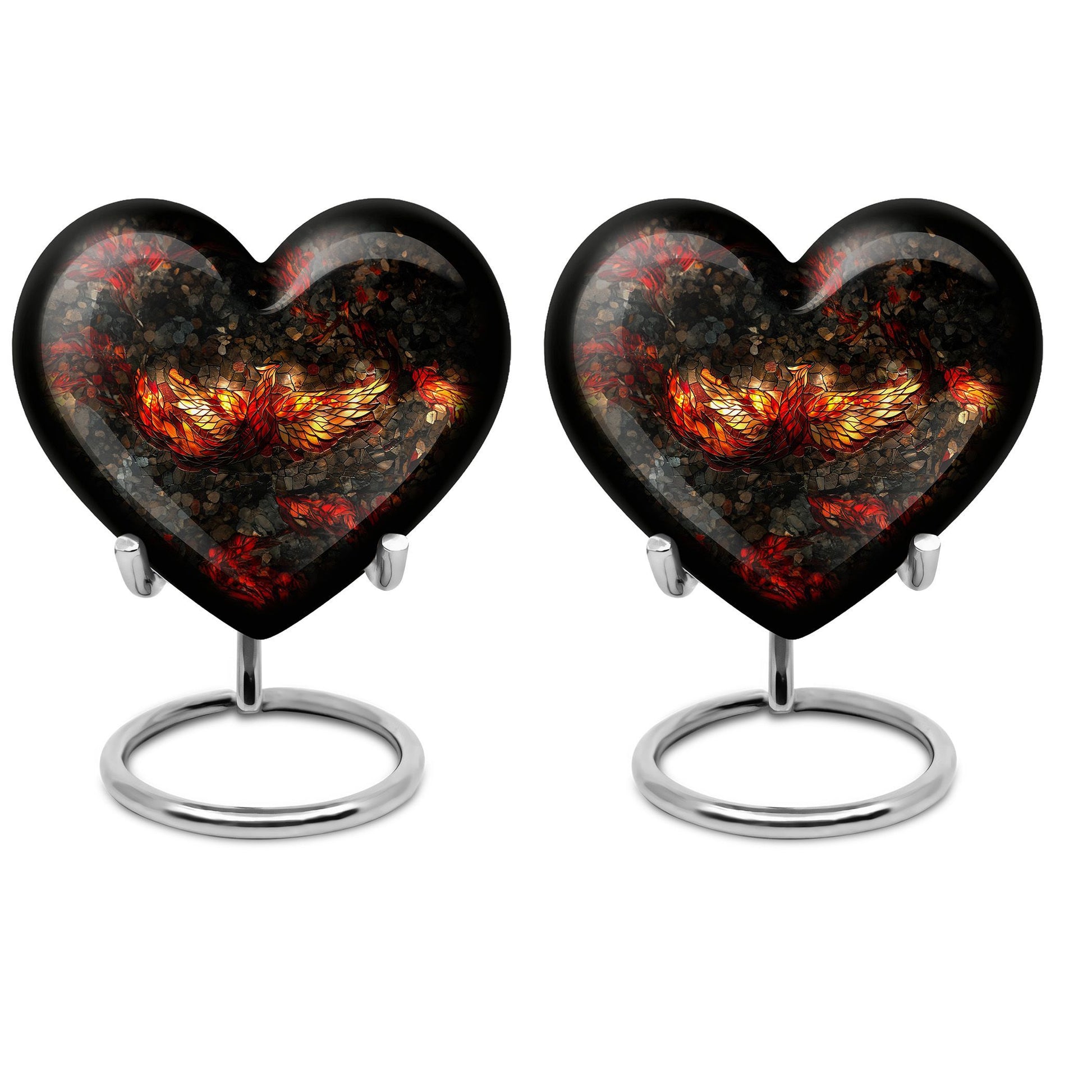 10-inch Phoenix Heart Urn, adult burial urn made 
