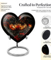 10-inch Phoenix Heart Urn, adult burial urn made 
