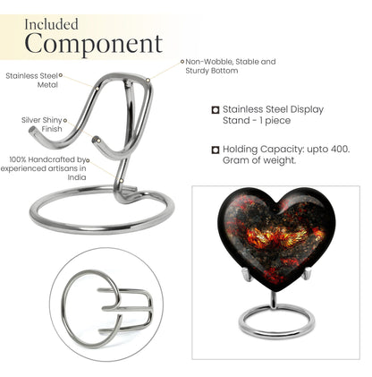 10-inch Phoenix Heart Urn, adult burial urn made 