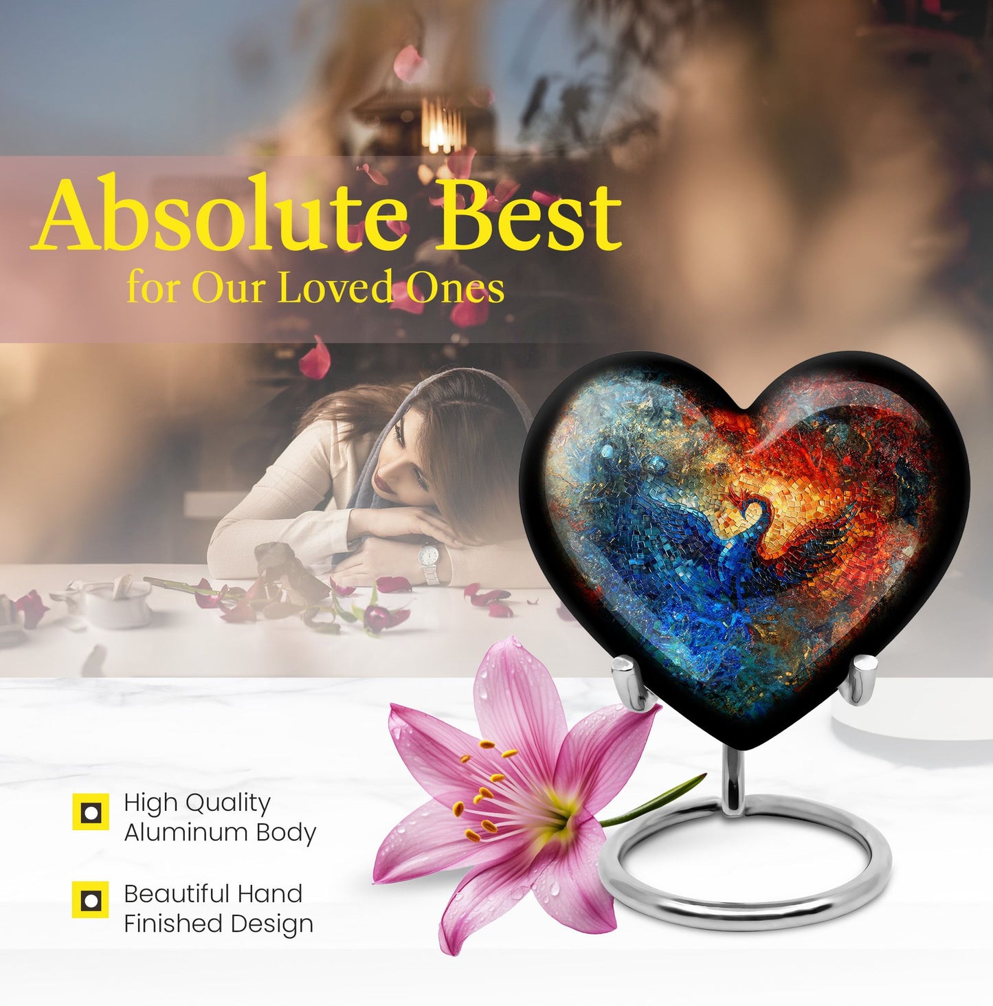 heart-shaped Phoenix Urn