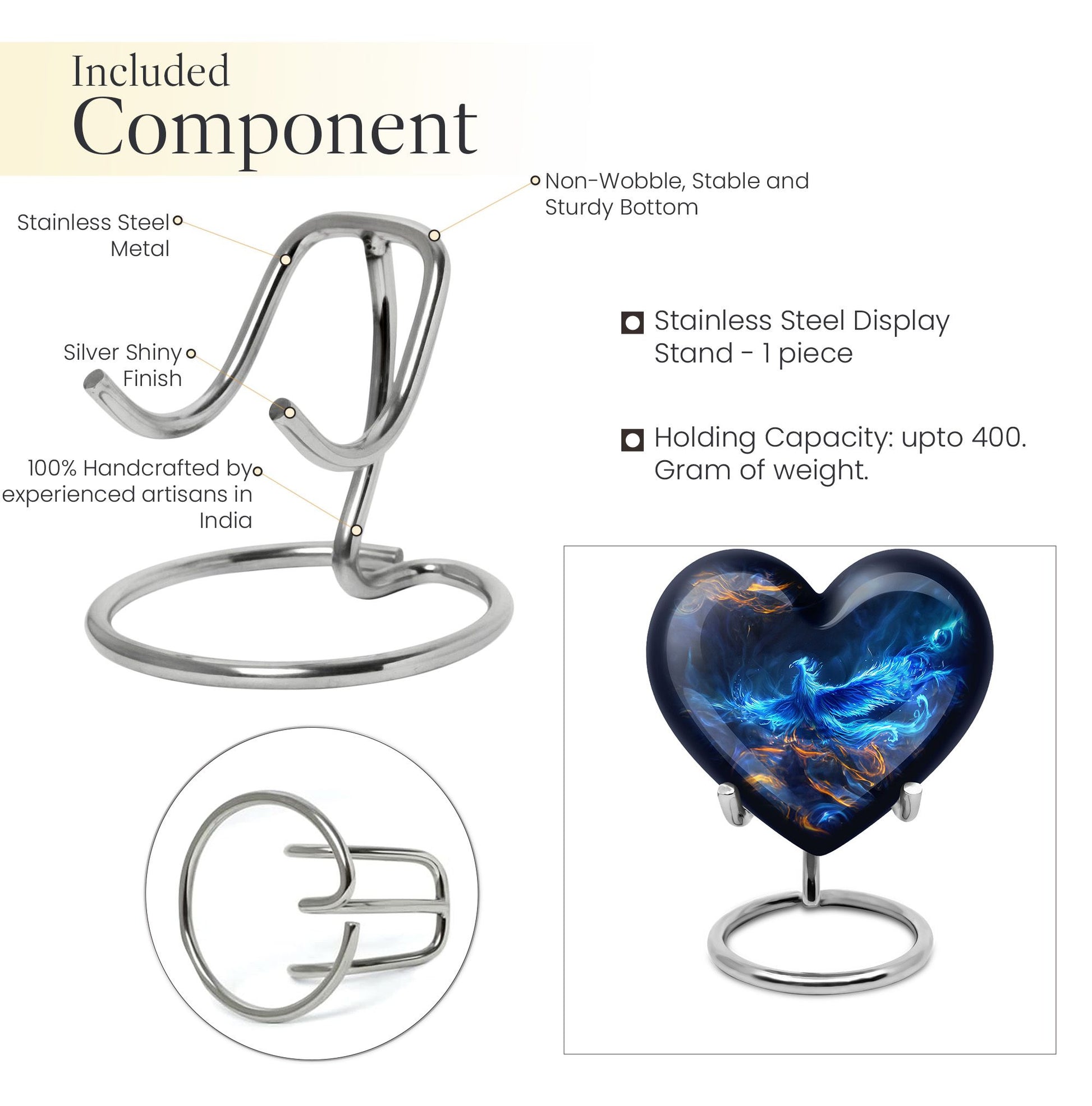 Phoenix Urn Heart design