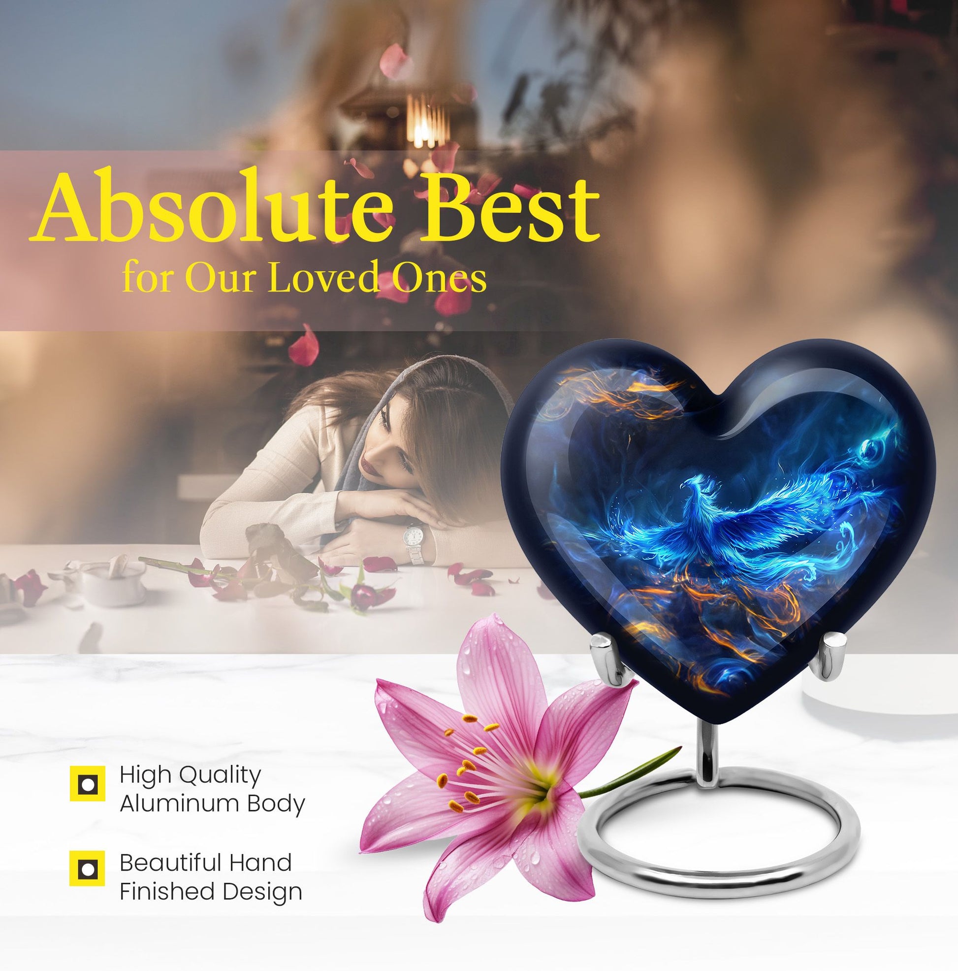 Phoenix Urn Heart design