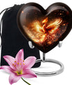 10-inch Phoenix Heart Urn, aluminum cremation personalized urn for adult human ashes