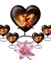 10-inch Phoenix Heart Urn, aluminum cremation personalized urn for adult human ashes