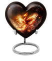 10-inch Phoenix Heart Urn, aluminum cremation personalized urn for adult human ashes