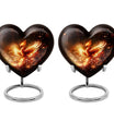 10-inch Phoenix Heart Urn, aluminum cremation personalized urn for adult human ashes
